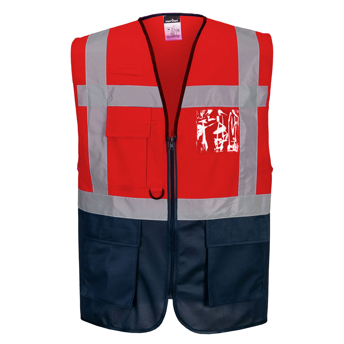 Warschau Hi-Vis Kontrast Exekutiv Weste - Rot/Marine (RNR)