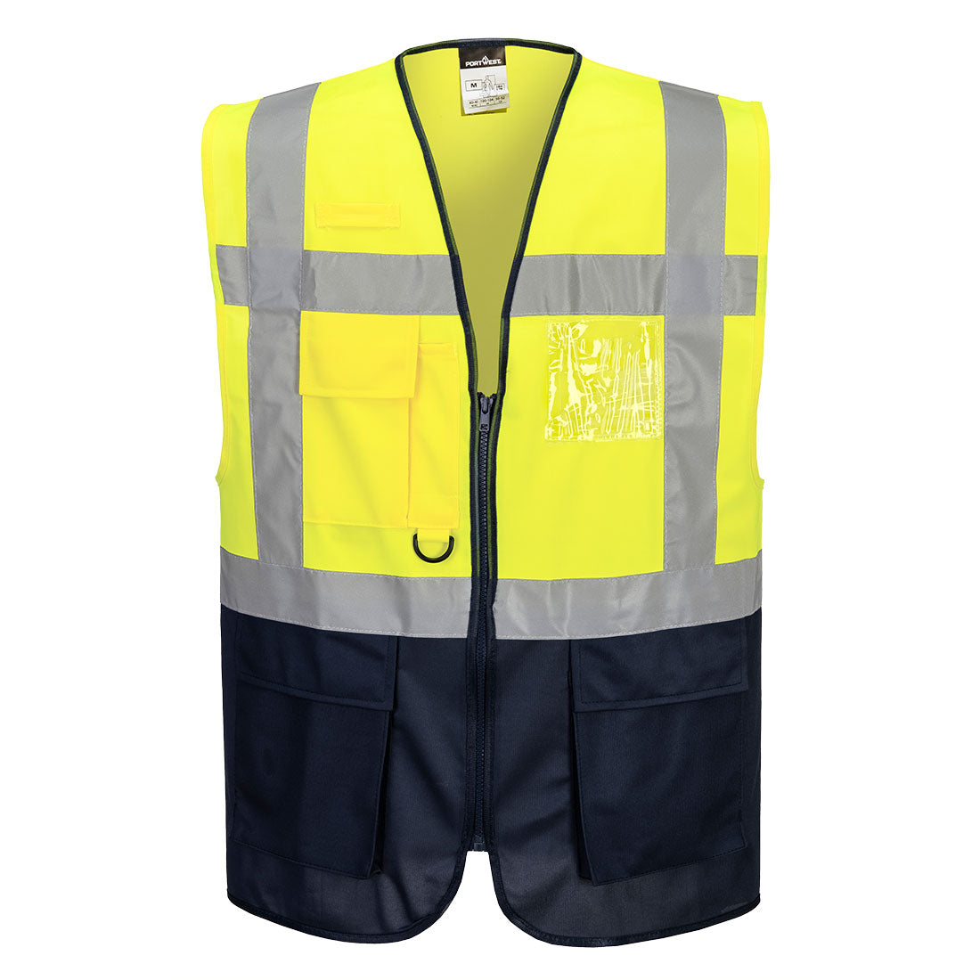 Warschau Hi-Vis Kontrast Exekutiv Weste - Gelb/Schwarz (YBR)