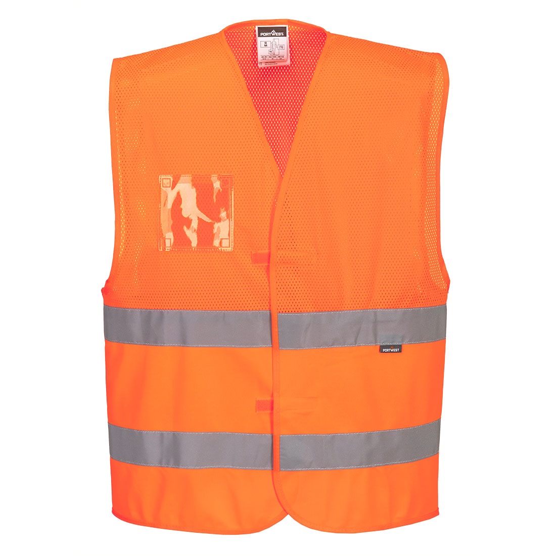 Hi-Vis Halb-Mesh Weste 2 Reflexstreifen - Orange (ORR)
