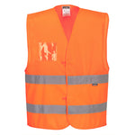 Hi-Vis Halb-Mesh Weste 2 Reflexstreifen - Orange (ORR)