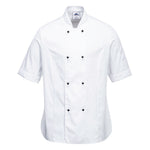 Rachel Damen Chefs Jacke kurzarm - Weiss (WHR)