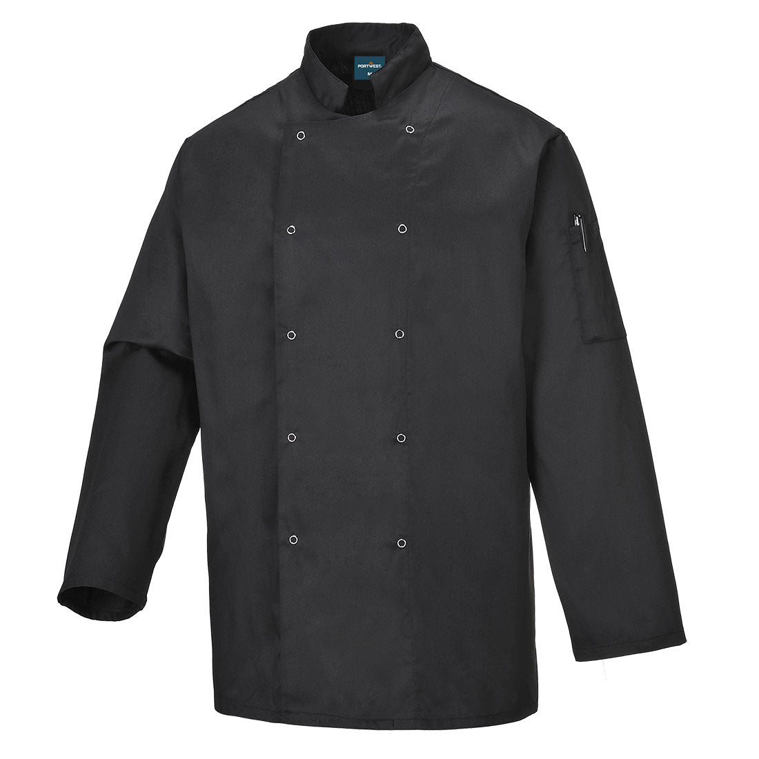 Chef's Suffolk Nietenjacke langarm - Schwarz (BKR)