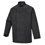 Chef's Suffolk Nietenjacke langarm - Schwarz (BKR)