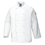 Chef's Suffolk Nietenjacke langarm - Weiss (WHR)