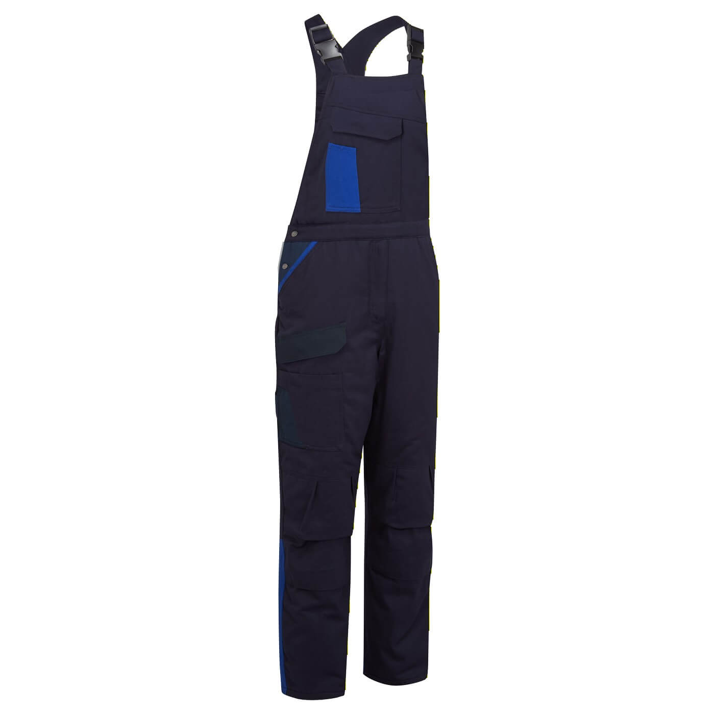 WX1 zweifarbige wattierte Baumwoll - Latzhose - Marine/Royal (NRR)