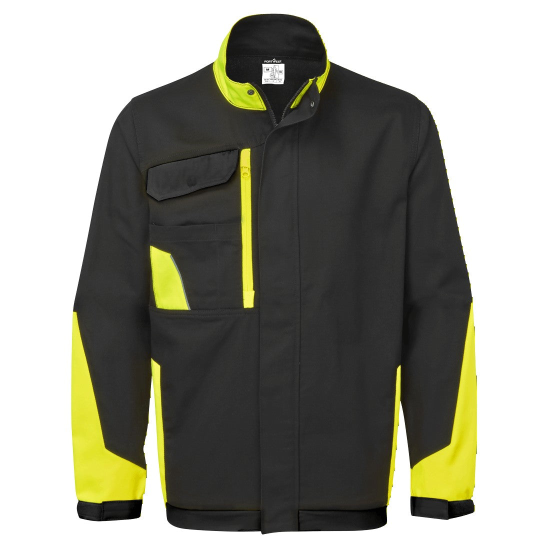 WX1 Zweifarbige wattierte Baumwoll - Arbeitsjacke - Schwarz/Gelb (KYR)