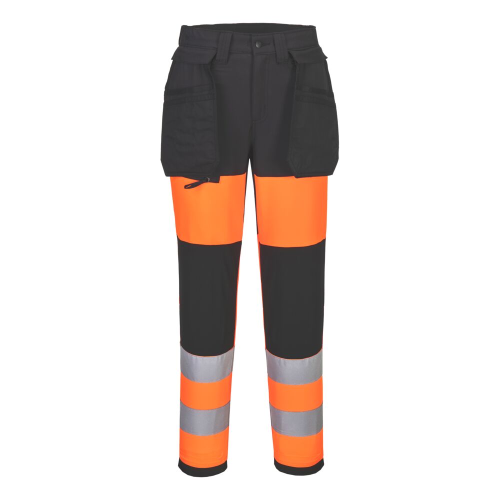 WX2 Eco Hi-Vis Damen Stretch Bundhose Klasse 1 - Orange/Schwarz (OBR)