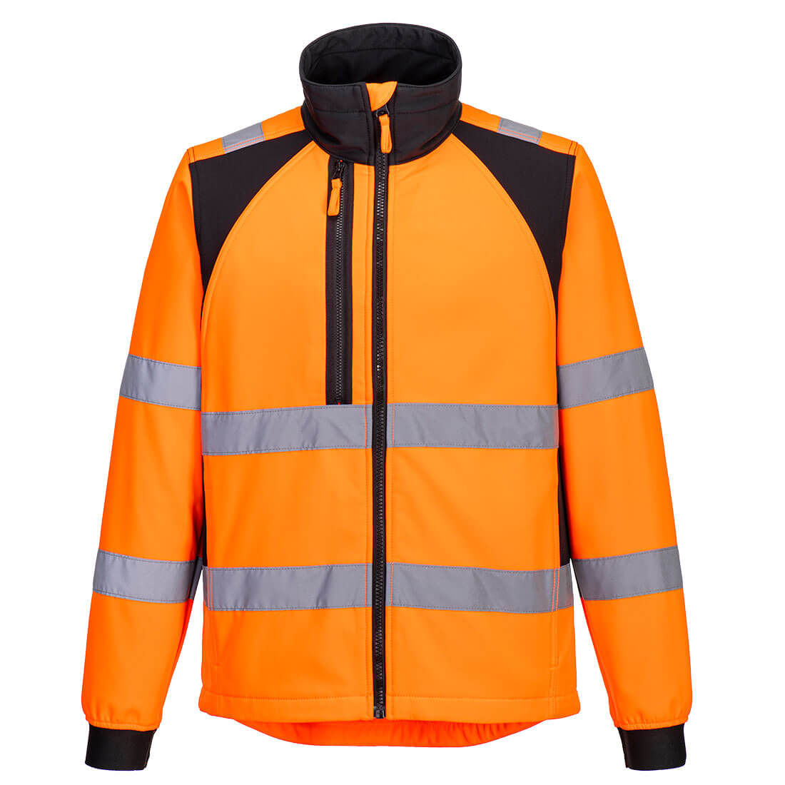 WX2 Eco Hi-Vis Softshelljacke (2L) - Orange/Schwarz (OBR)