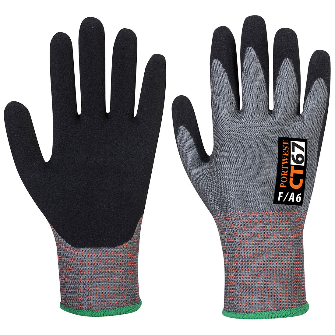 CT F13 Nitrilschaum Schnittschutzhandschuh - Grau/Schwarz (G8R)