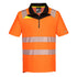 DX4 Hi-Vis Polo Shirt mit Reißverschluss kurzarm - Orange/Schwarz (OBR)