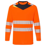DX4 Hi-Vis T-Shirt langarm - Orange/Schwarz (OBR)