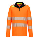 DX4 Hi-Vis Polo Shirt mit Reißverschluss langarm - Orange/Schwarz (OBR)