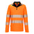 DX4 Hi-Vis Polo Shirt mit Reißverschluss langarm - Orange/Schwarz (OBR)