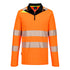 DX4 Hi-Vis Polo Shirt mit Reißverschluss langarm - Orange/Schwarz (OBR)