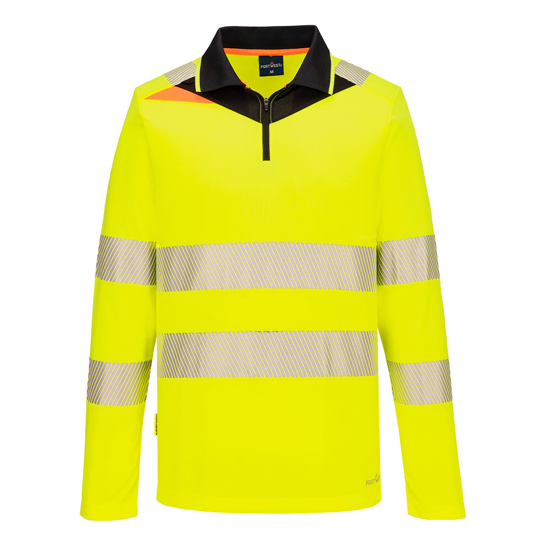 DX4 Hi-Vis Polo Shirt mit Reißverschluss langarm - Gelb/Schwarz (YBR)