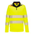 DX4 Hi-Vis Polo Shirt mit Reißverschluss langarm - Gelb/Schwarz (YBR)