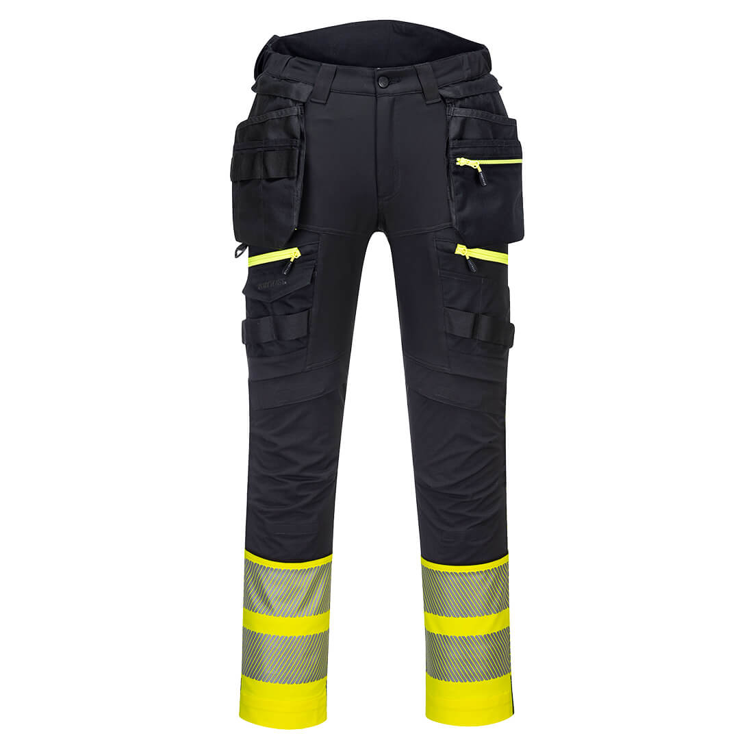 DX4 Hi-Vis Bundhose mit abnehmbaren Holstertaschen Klasse 1 - Gelb/Schwarz (YBR)
