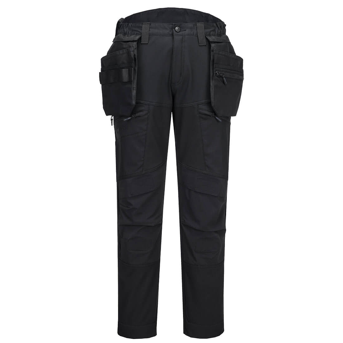 DX4 Softshell Bundhose mit abnehmbaren Holstertaschen - komplett schwarz (ABR)