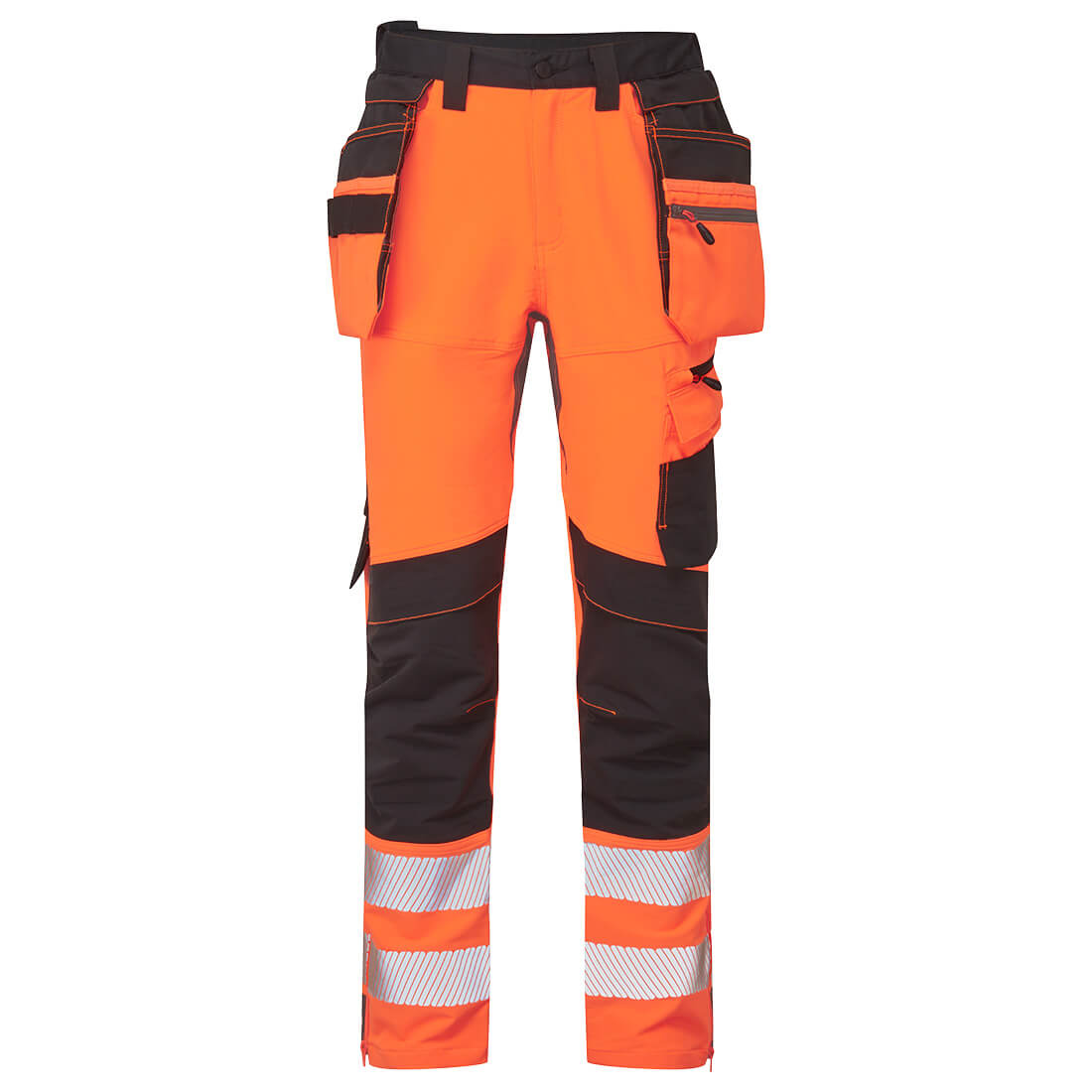 DX4 Hi-Vis Bundhose mit abnehmbaren Holstertaschen - Orange/Schwarz (OBR)