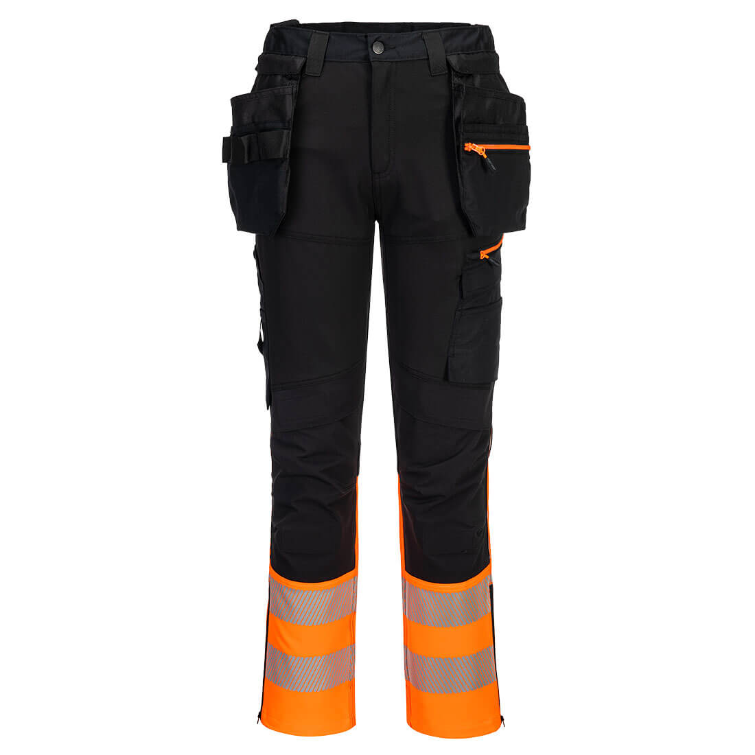 DX4 Hi-Vis Bundhose mit abnehmbaren Holstertaschen Klasse 1 - Orange/Schwarz (OBR)