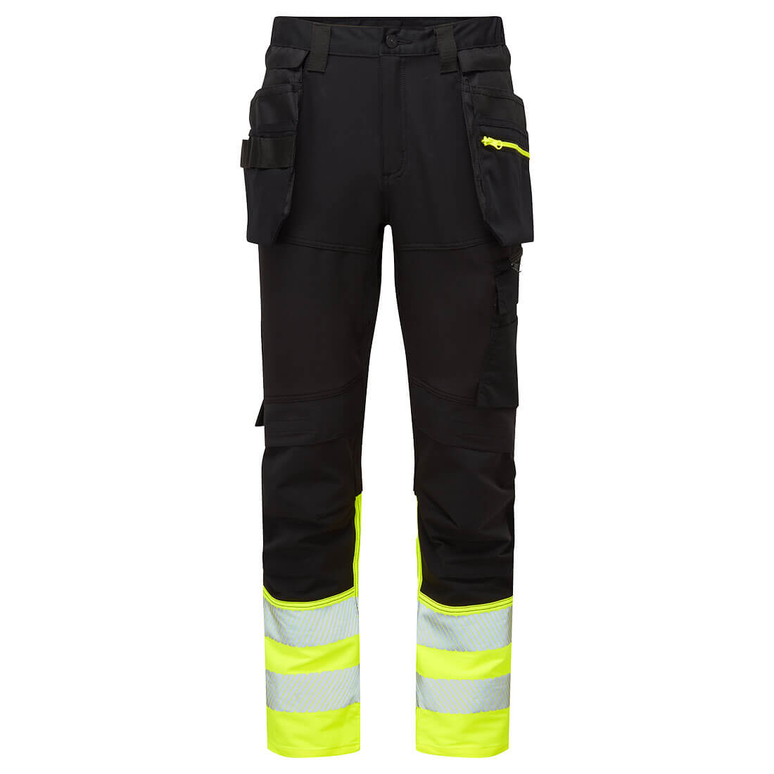 DX4 Hi-Vis Bundhose mit abnehmbaren Holstertaschen Klasse 1 - Gelb/Schwarz (YBR)