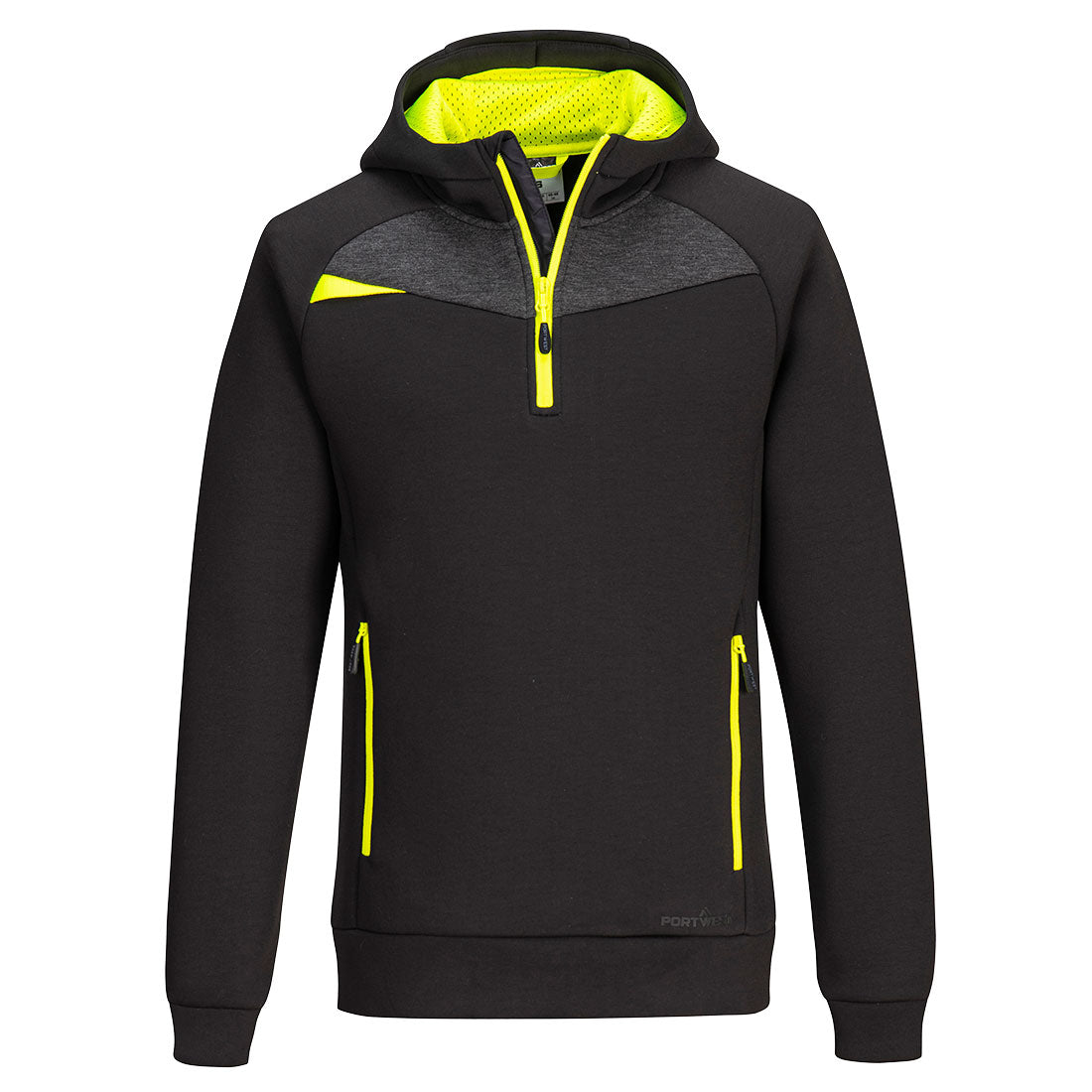 DX4 Kapuzenpullover mit 1/4 Reißverschluss - Schwarz (BKR)