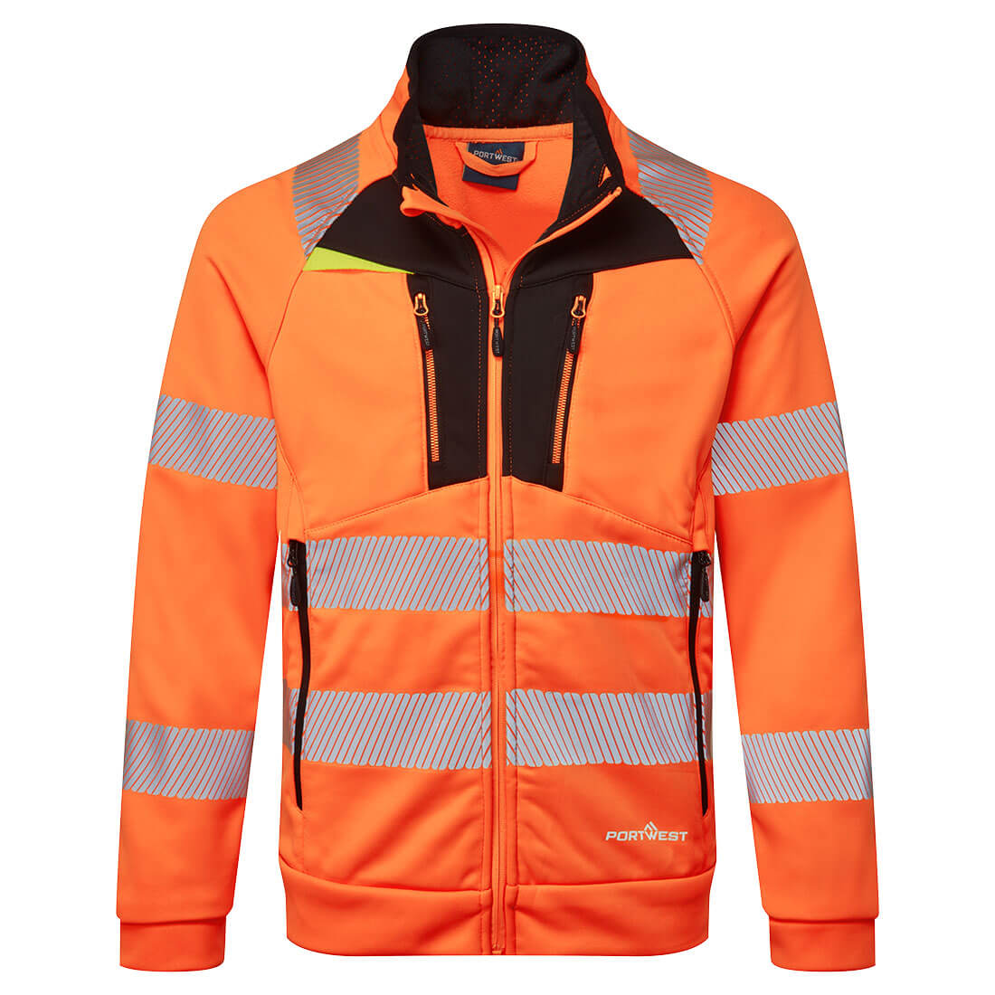 DX4 Hi-Vis Sweatjacke mit Kragen Klasse 1 - Orange/Schwarz (OBR)