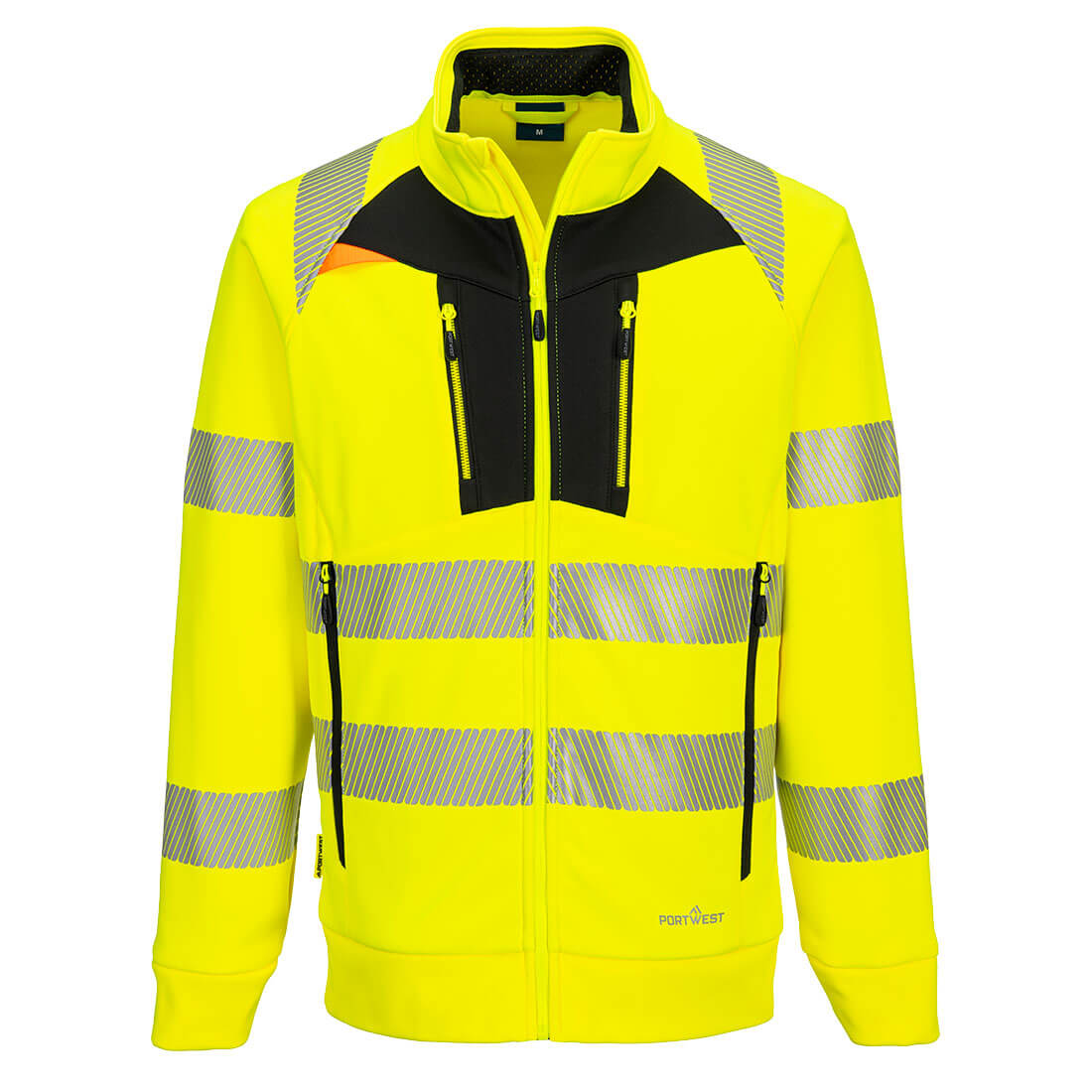DX4 Hi-Vis Sweatjacke mit Kragen Klasse 1 - Gelb/Schwarz (YBR)