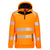 DX4 Hi-Vis Kapuzenpullover mit 1/4 Reißverschluss - Orange/Schwarz (OBR)