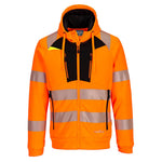 DX4 Hi-Vis Kapuzenjacke mit Reißverschluss - Orange/Schwarz (OBR)