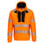 DX4 Hi-Vis Kapuzenjacke mit Reißverschluss - Orange/Schwarz (OBR)
