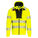 DX4 Hi-Vis Kapuzenjacke mit Reißverschluss - Gelb/Schwarz (YBR)
