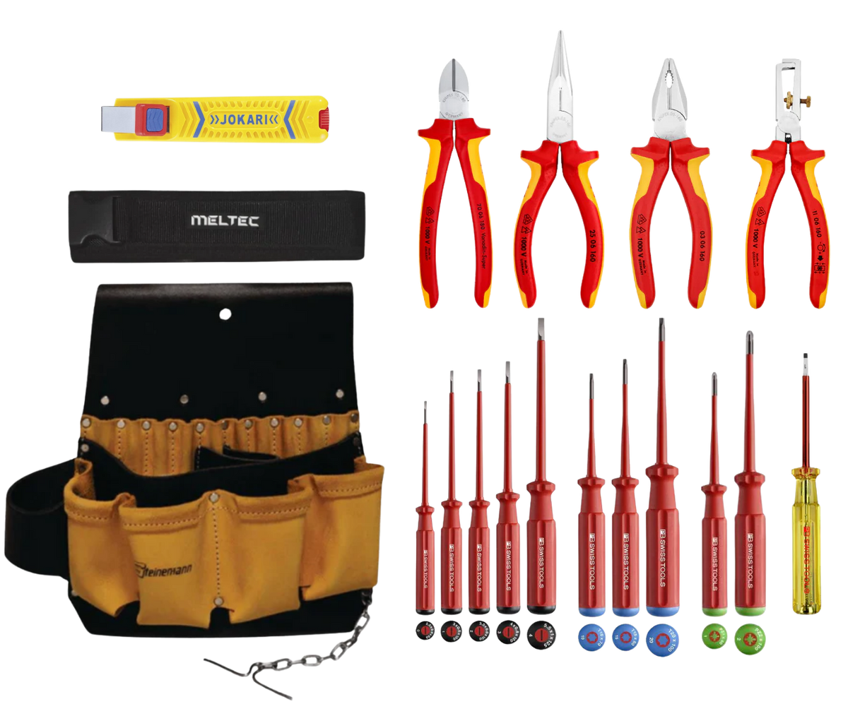 Leder-Handwerkzeugtasche mit Gurt 1000 V - MELTEC GmbH