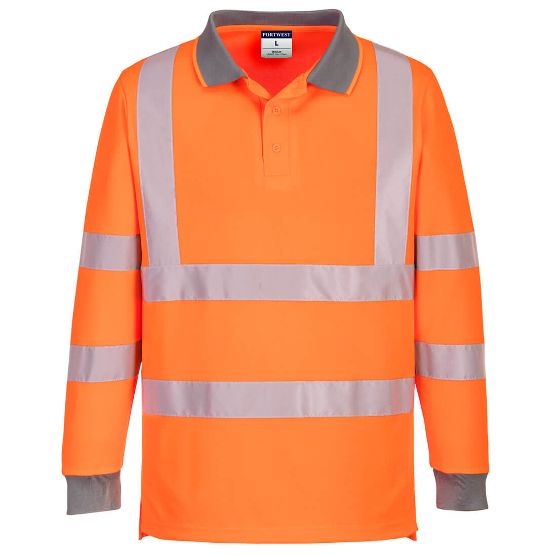 Eco Warnschutz Poloshirt langarm (6er Pack) - Orange (ORR)