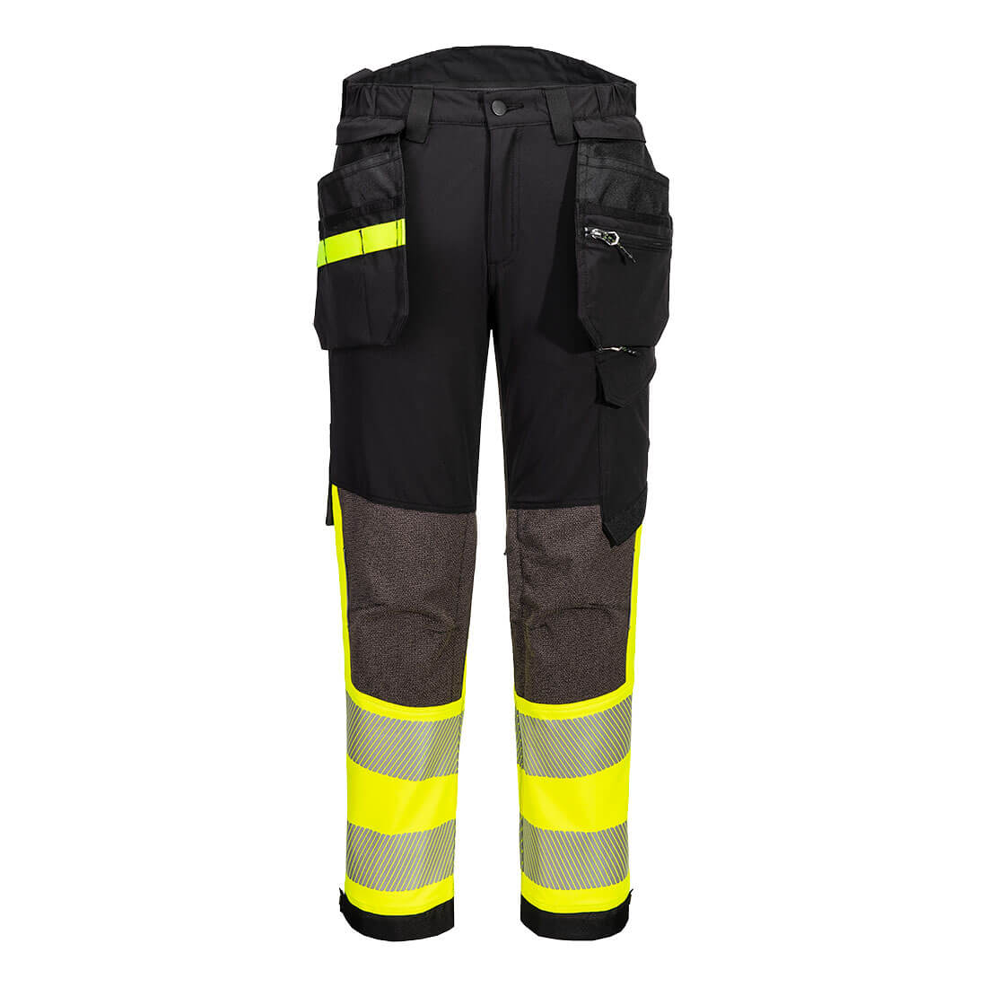 EV4 Hi-Vis Stretch Bundhose mit abnehmbaren Holstertaschen Klasse 1 - Gelb/Schwarz (YBR)
