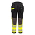 EV4 Hi-Vis Stretch Bundhose mit abnehmbaren Holstertaschen Klasse 1 - Gelb/Schwarz (YBR)