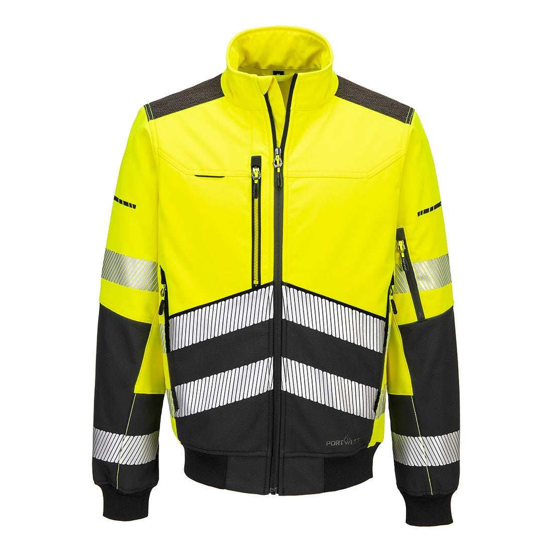 EV4 Hi-Vis Softshell Pilotjacke (3L) - Gelb/Schwarz (YBR)