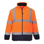 Hi-Vis Kontrast Fleecejacke - Orange/Marine (ONR)