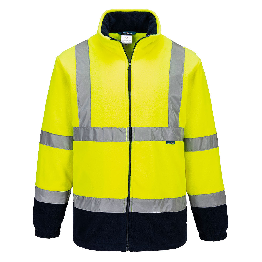 Hi-Vis Kontrast Fleecejacke - Gelb/Marine (YNR)