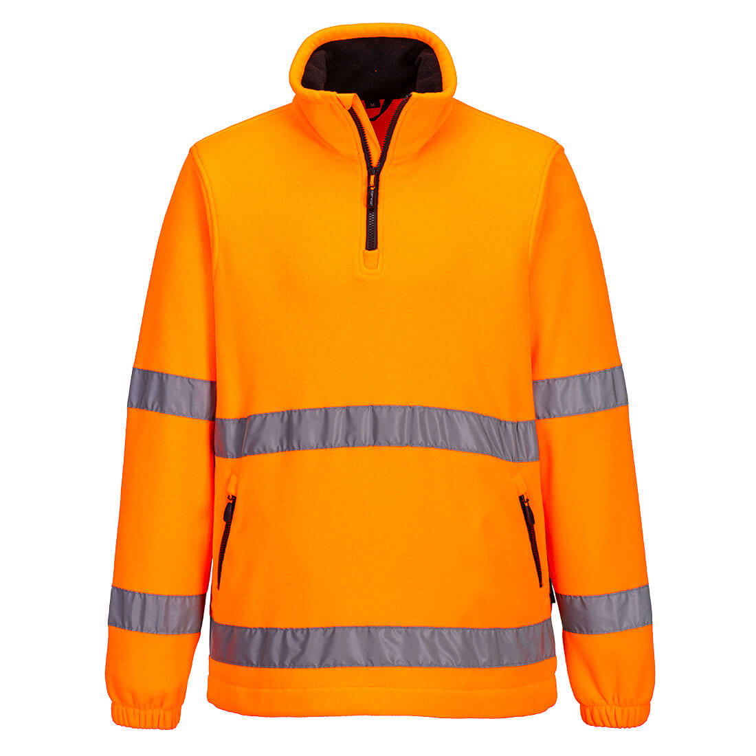 Hi-Vis Fleecepullover mit 1/2 Reißverschluss - Orange (ORR)