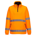 Hi-Vis Fleecepullover mit 1/2 Reißverschluss - Orange (ORR)