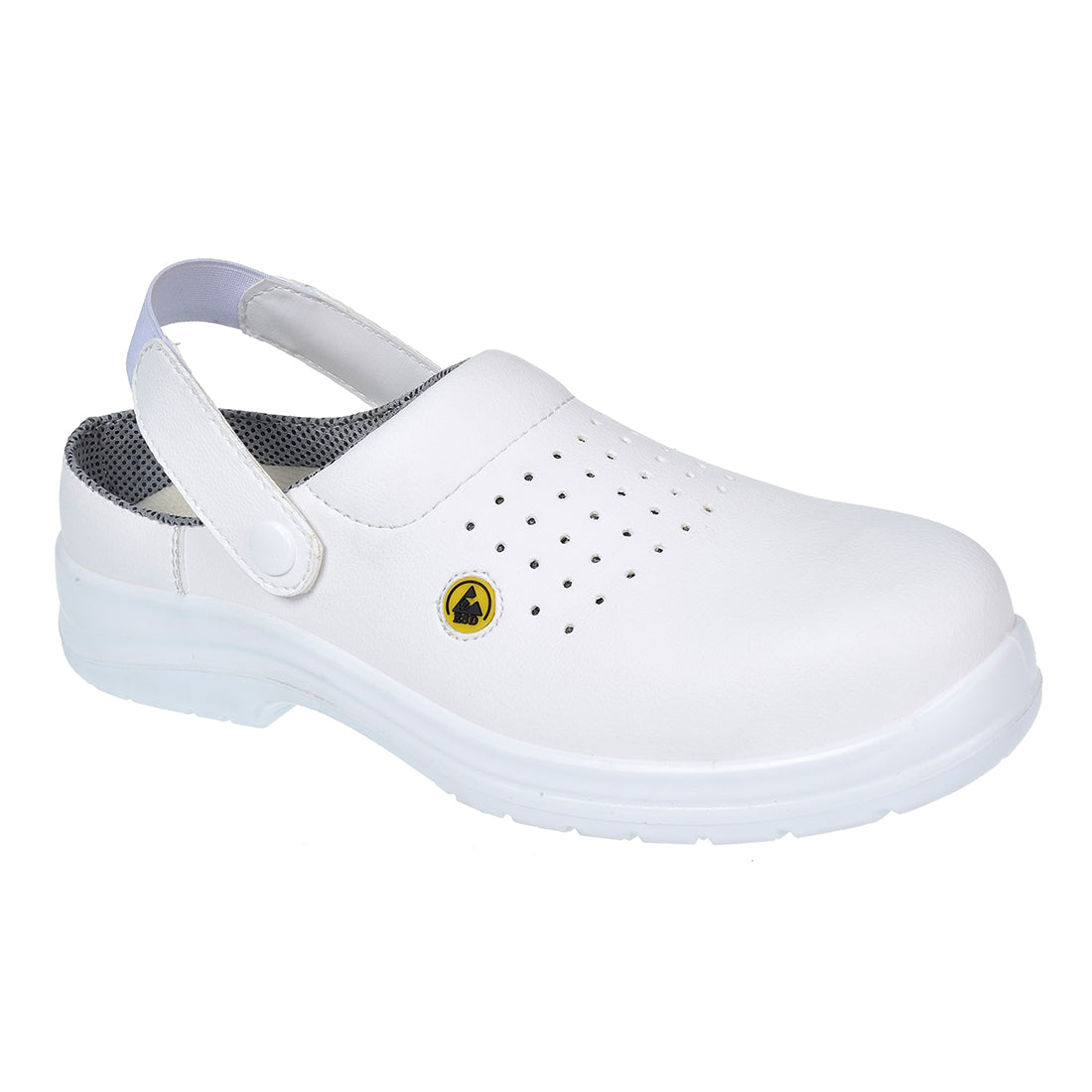 Perforierter Portwest Compositelite ESD Sicherheits-Clog SB AE - Weiss (WHR)