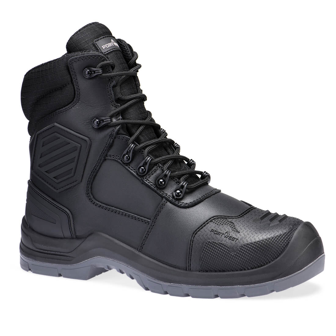 Composite Leder mittelhoher Stiefel S7L HRO M CI LG SC AN SR FO - Schwarz (BKR)