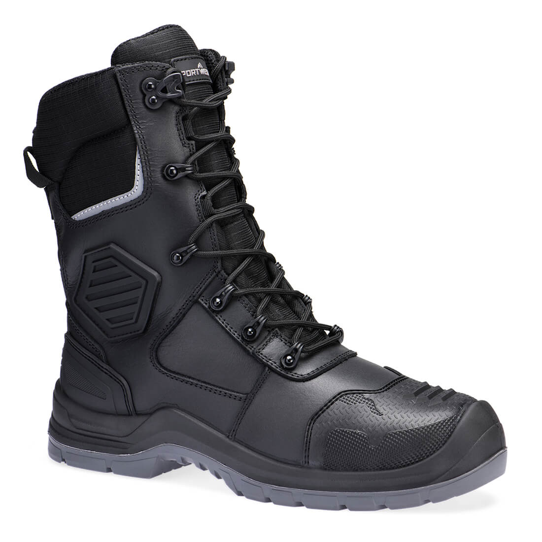 Composite Leder Hoher Stiefel S7L HRO M CI LG SC AN SR FO - Schwarz (BKR)