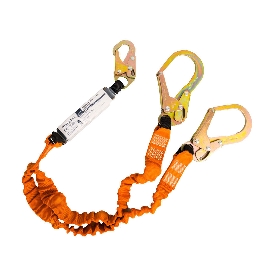 elastisches Y-Verbindungsmittel mit Bandfalldämpfer bis 140kg - Schwarz/Orange (K1R)