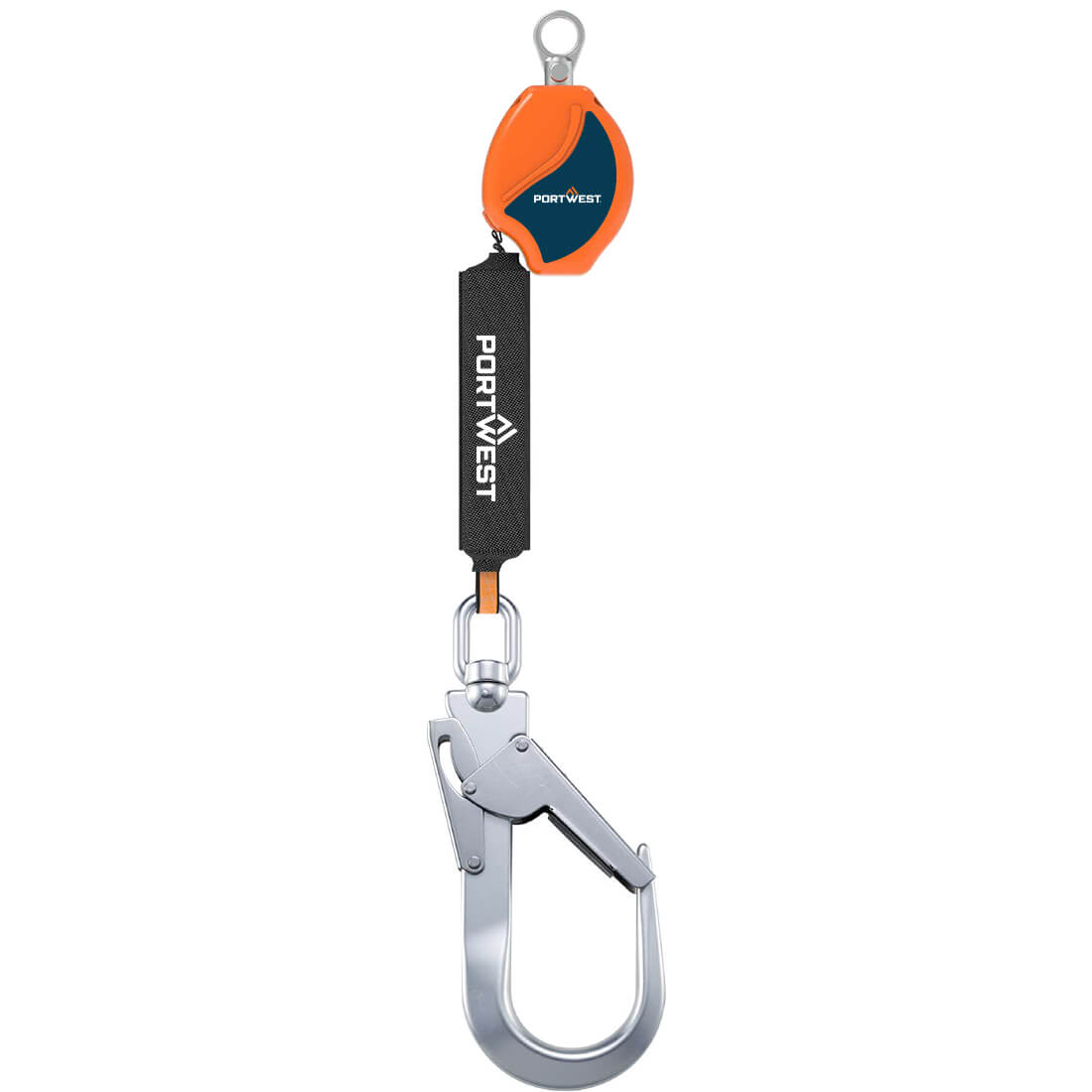 2m selbstaufrollende Rettungsleine 140kg - Orange/Schwarz (O8R)