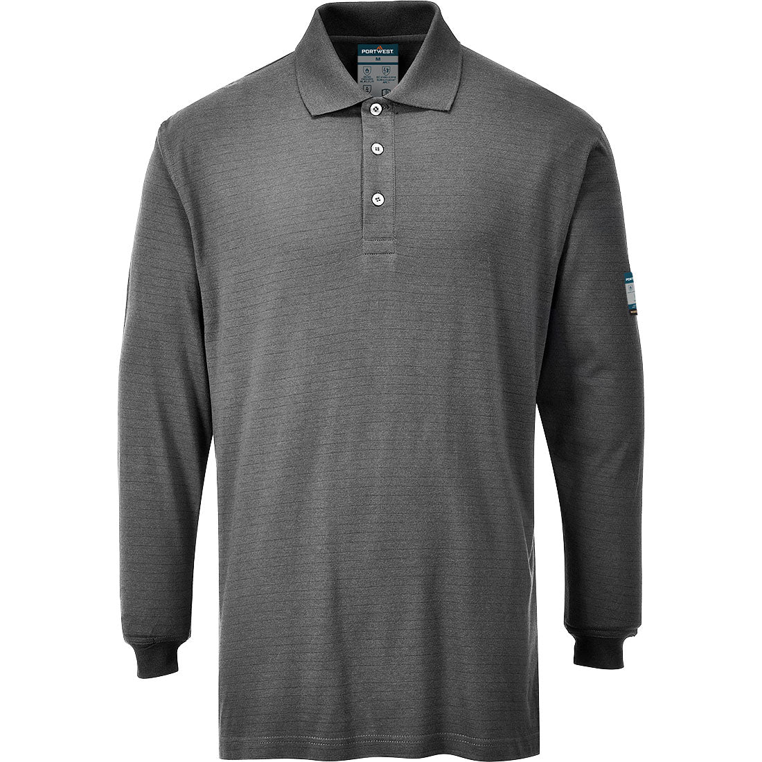 Modaflame Knit FR Poloshirt Langarm - Grau (GRR)