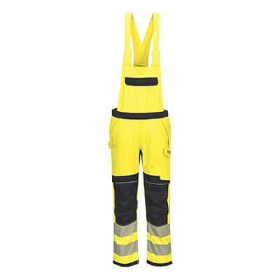 PW3 Modaflame Work Hi-Vis Multinorm FR Latzhose - Gelb/Schwarz (YBR)