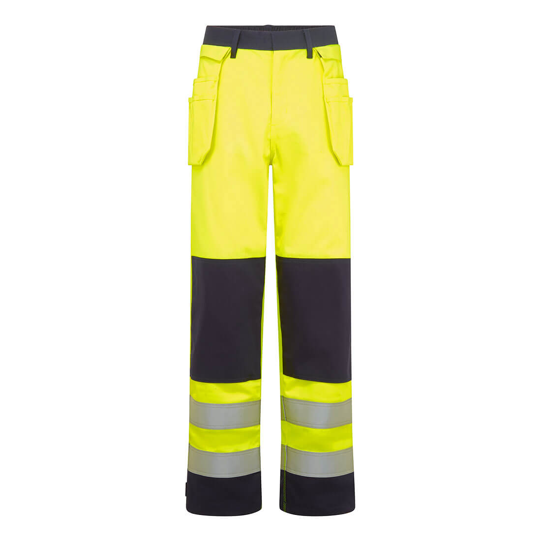 Bizflame Work Hi-Vis Kontrast FR Bundhose mit Holstertaschen - Gelb/Marine (YNR)