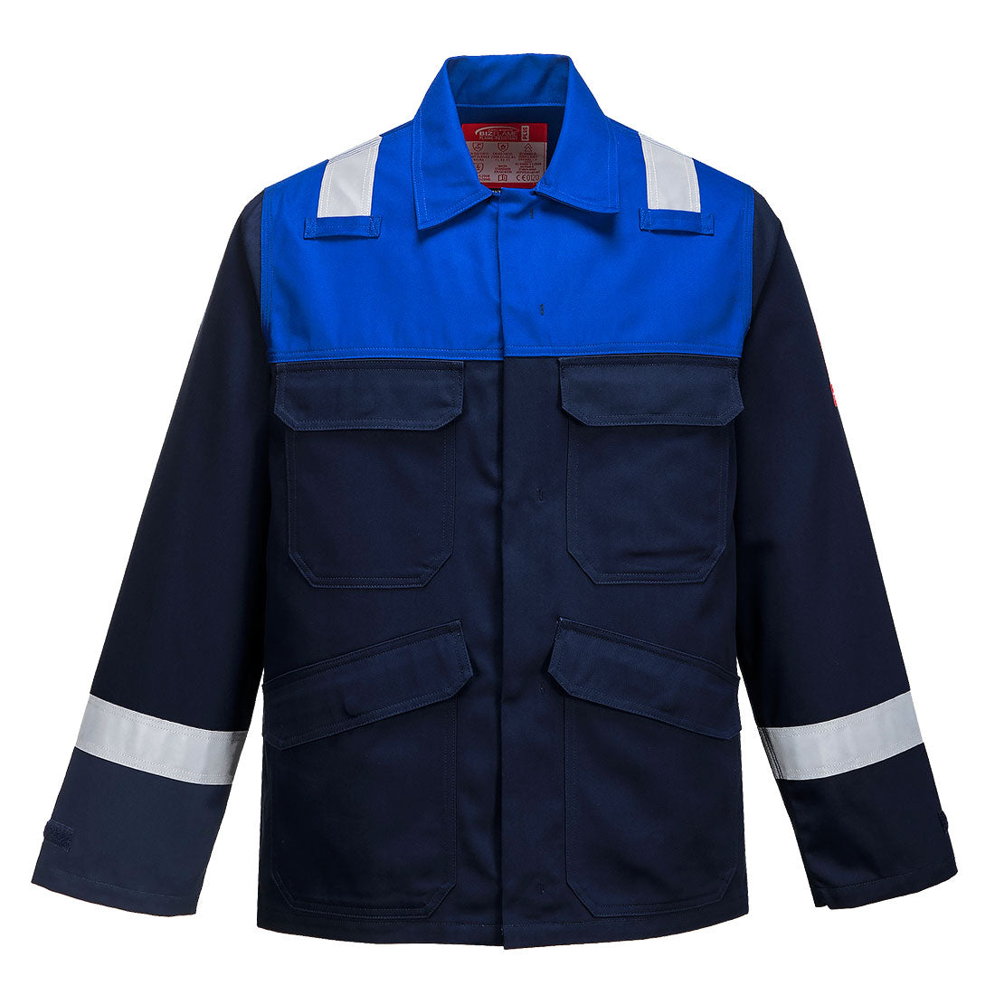 Bizflame Work zweifarbige FR Jacke - Marine/Royal (NRR)